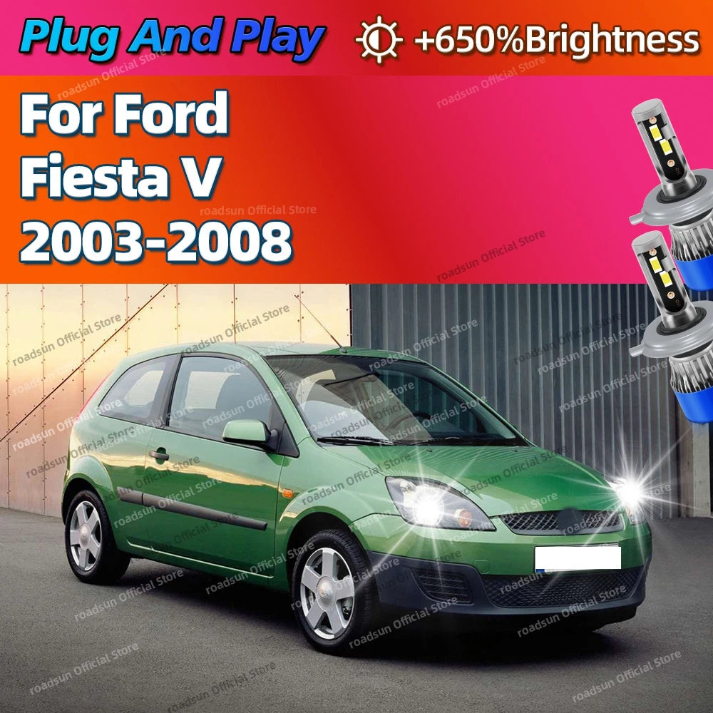 2Pc H4 LED Bulb Turbo Headlight 30000LM Powerful Best Car Lamp with Fan For Ford Fiesta V 2003 2004 2005 2006 2007 2008