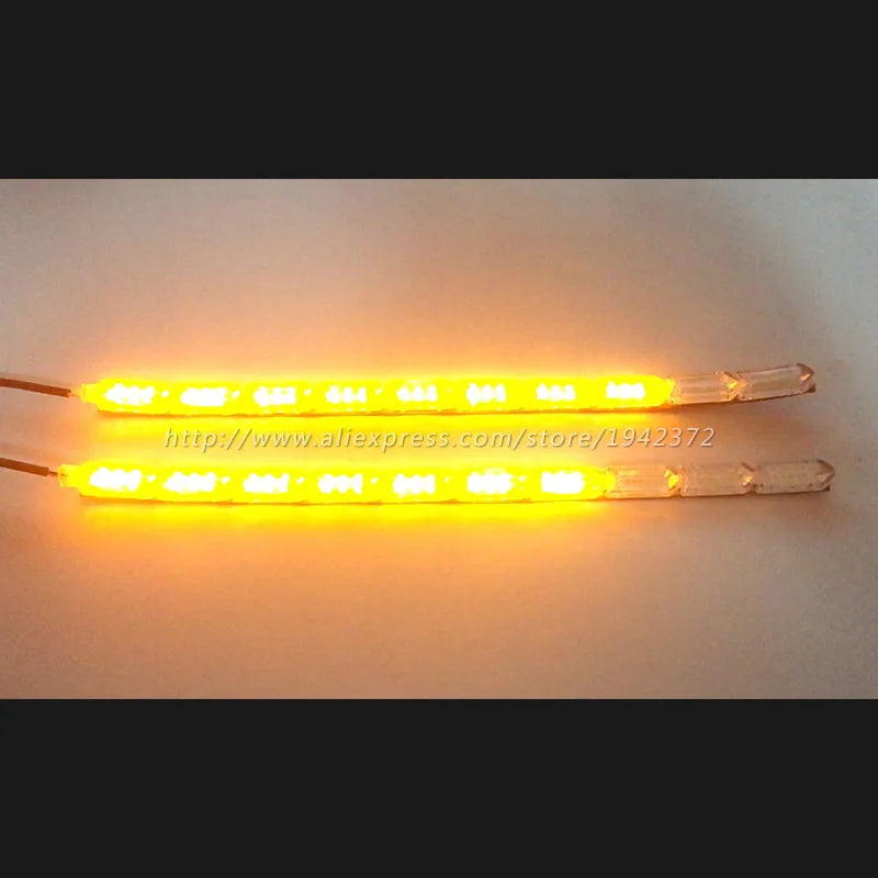 2pcs Waterproof Flexible Universal Car Led DRL Daytime Running Light White Headlight LED Strip Flowing Turn Signal Lights