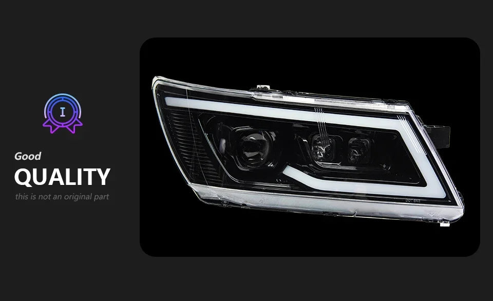 LED Headlight For Dodge Journey JCUV Fiat Freemont 2009‑2016 Angel Eye Bi‑Xenon DRL Head Lamp Assembly
