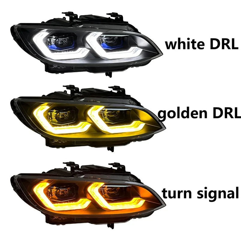 Laser Headlights for BMW 3 Series M3 E92 E93 2006-2010 New Upgrade Head Lights 335I Yellow+White DRL