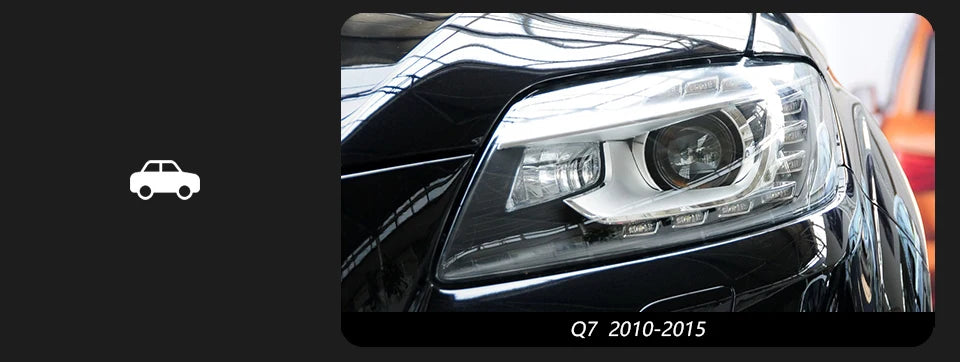 CG Integrated Headlamp Assembly with Built-in LED for Audi Q7  2006-2015  Q7 MK1 Typ 4L Front Head Lamps