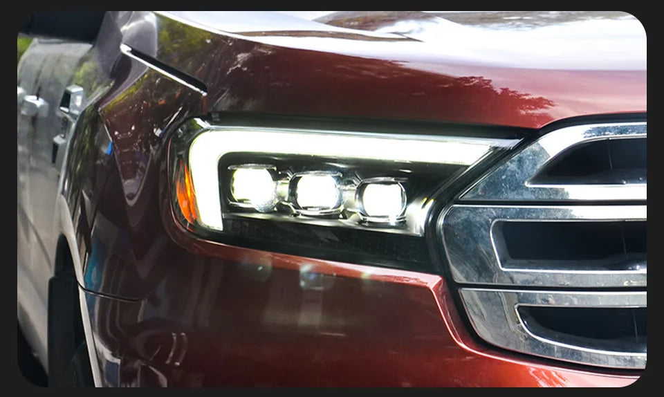 Paire de phares avant pour Ford Ranger 2016-2021 / Projecteurs LED / Droit et Gauche