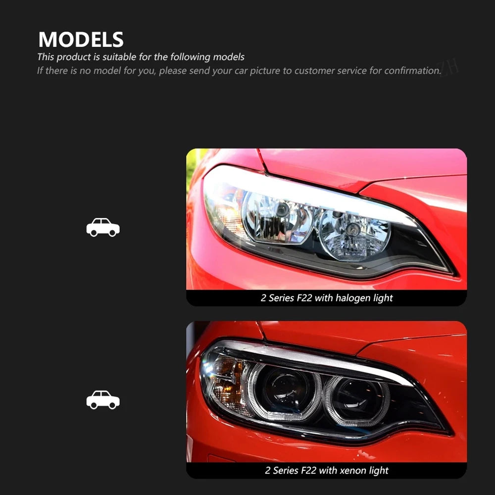 TYPY 2Pcs Car LED Head Lights For BMW 2 Series F22 Headlights F23 2014-2019 LED Car Lamps Daytime Running Lights Dynamic Turn Signals Car Accessories