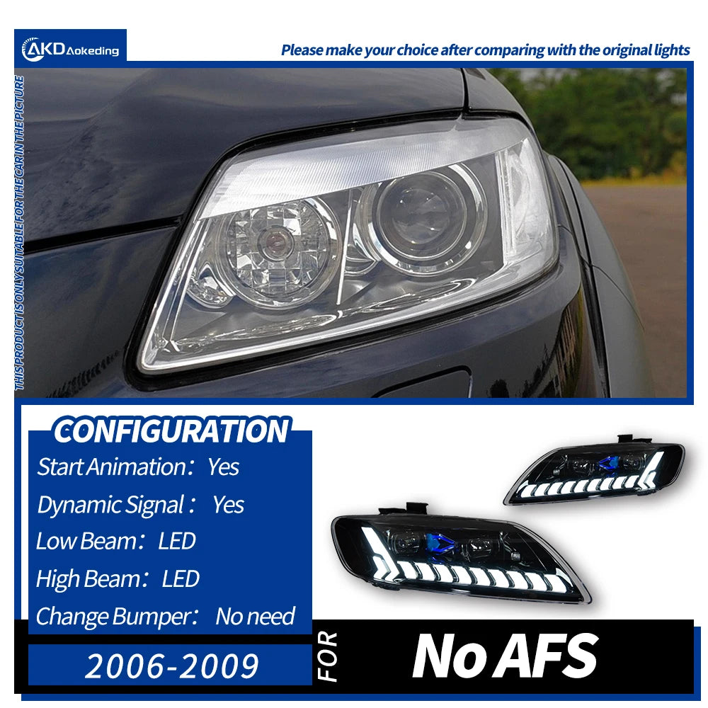 CG Integrated Headlamp Assembly with Built-in LED for Audi Q7  2006-2015  Q7 MK1 Typ 4L Front Head Lamps