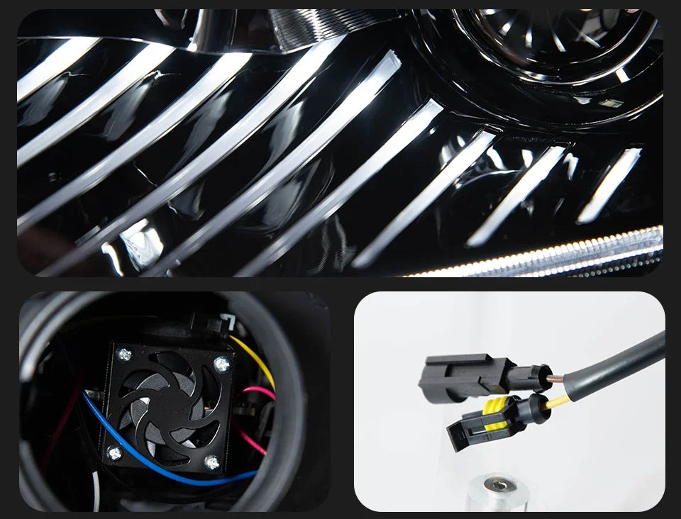 2Pcs Bi Halogen LED Headlight for Skoda Octavia 2014-2017 DRL Hid Head Lamp Car Styling Front Auto Lights Lighting Assembly Replacement Parts Exterior Lights Automotive Accessories