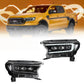 2PCS T6 LED Headlight Assembly E‑Mark Approved For Ford Ranger T6 Wildtrak Raptor Pickup Dynamic Sequential Amber Turn Signal Full LED Headlamps DRL High Low Beam Direct Fit Plug And Play IP67 Waterproof Auto Upgrade Kit 2P
