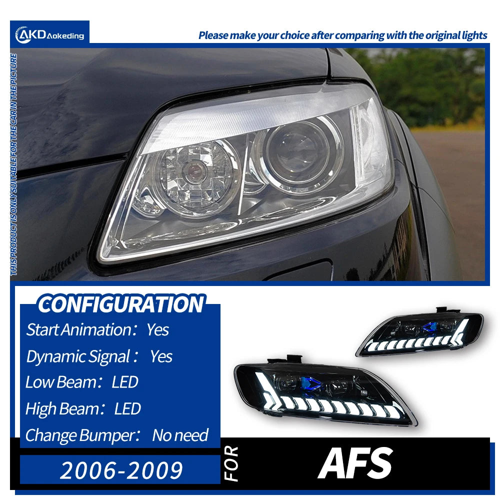 CG Integrated Headlamp Assembly with Built-in LED for Audi Q7  2006-2015  Q7 MK1 Typ 4L Front Head Lamps