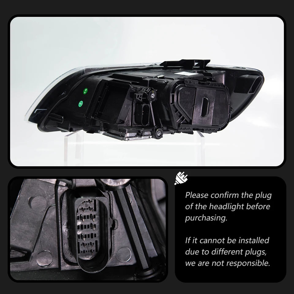 CG Integrated Headlamp Assembly with Built-in LED for Audi Q7  2006-2015  Q7 MK1 Typ 4L Front Head Lamps