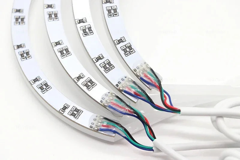For Fiat PUNTO MK2 1999-2010 16-Color RGB Cotton LED Headlight Angel Eyes Ring Lamp Remote Control Car Daytime Running Light