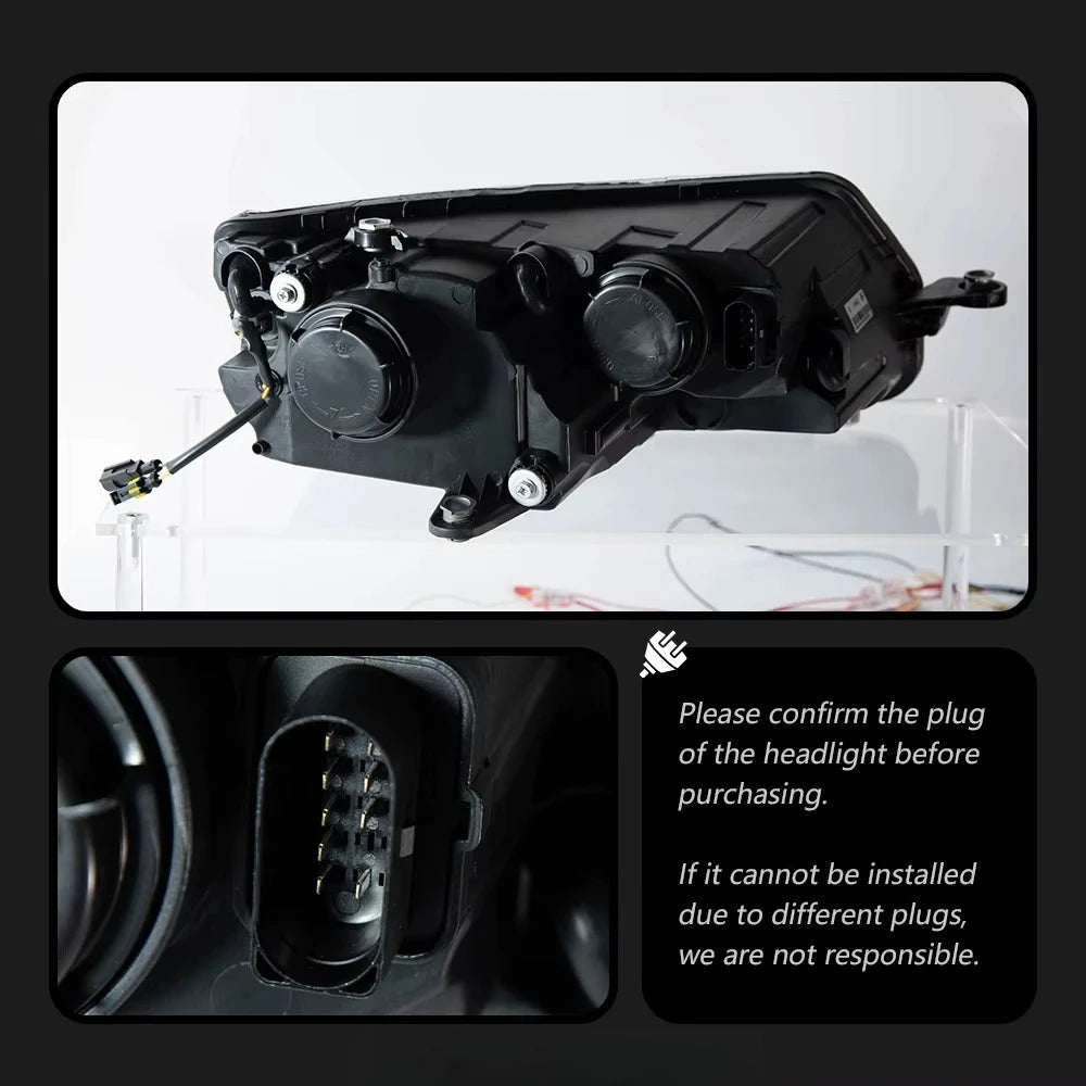 2Pcs Bi Halogen LED Headlight for Skoda Octavia 2014-2017 DRL Hid Head Lamp Car Styling Front Auto Lights Lighting Assembly Replacement Parts Exterior Lights Automotive Accessories