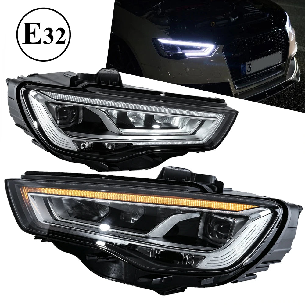 TYPY 2 PCS Car Lights For Audi A3 2014-2016 LED Car Lamps Daytime Running Lights Dynamic Turn Signals Car Accessories
