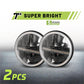 Braveway Pair 7" LED Headlights High/Low Beam for Jeep Wrangler Toyota Landcruiser HZJ75 78 79 Series SUV 12V 24V