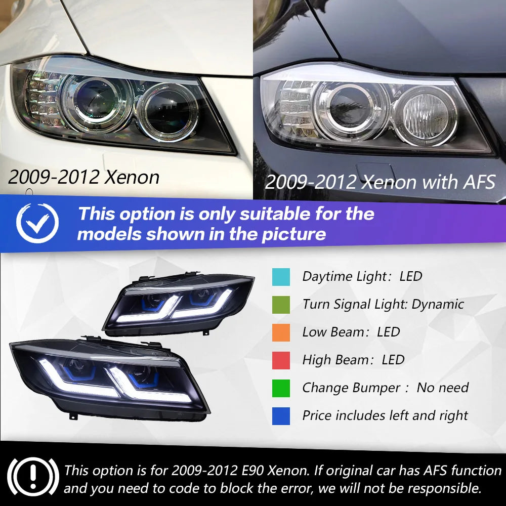 TYPY Car Lights For BMW 3 Serise E91 E90 Headlights 2005-2012 LED Head Lamp 320i 318i 330i DRL Projector Front Light Car Accessories