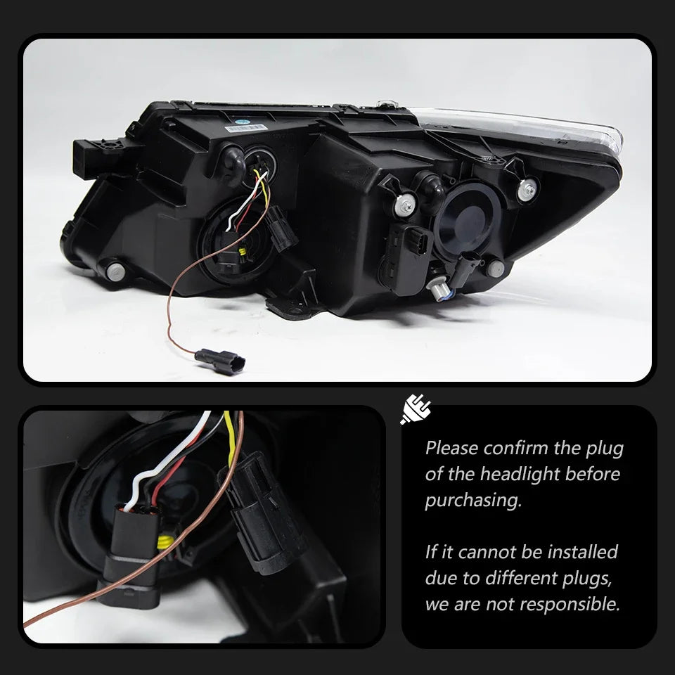 LED Headlight For Dodge Journey JCUV Fiat Freemont 2009‑2016 Angel Eye Bi‑Xenon DRL Head Lamp Assembly