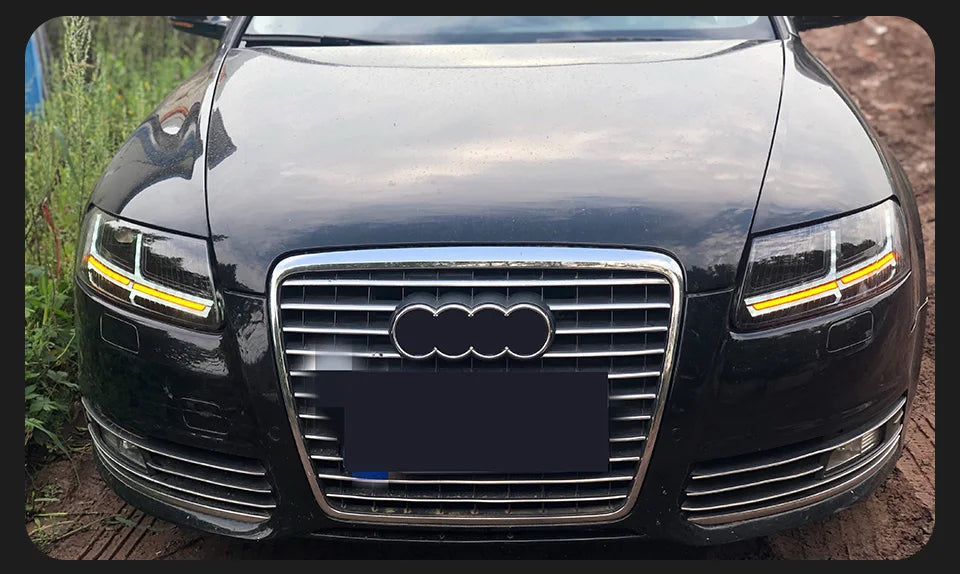 AKD Styling LED Car light for Audi A6 Headlights 2004-2011 A6 C6 LED projection lens Dynamic Signal DRL Bi Xenon Auto Accessories