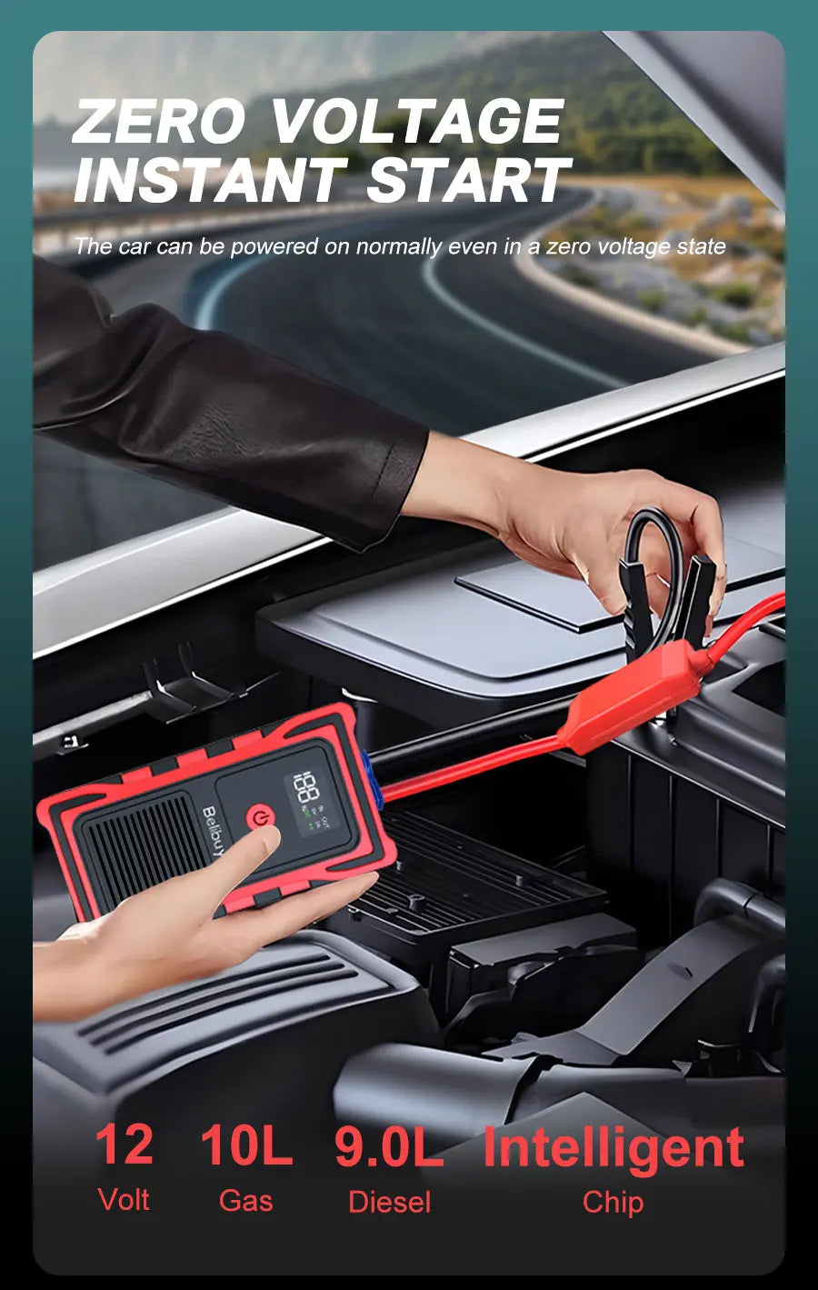 12VCar Battery Starter,5000mAh Portable Emergency Jump Starter,Auto Engine Booster,Vehicle Electronic Accessory,Emergency Tool
