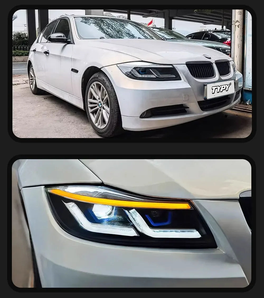 TYPY Car Lights For BMW 3 Serise E91 E90 Headlights 2005-2012 LED Head Lamp 320i 318i 330i DRL Projector Front Light Car Accessories