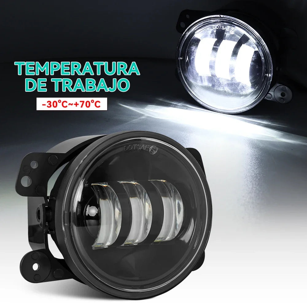 For Lada Niva Wrangler JK Dodge Citroen Ford Honda Suzuki 4 Inch LED Off Road Fog Lamp Driving Auxiliary Light Auto Headlight
