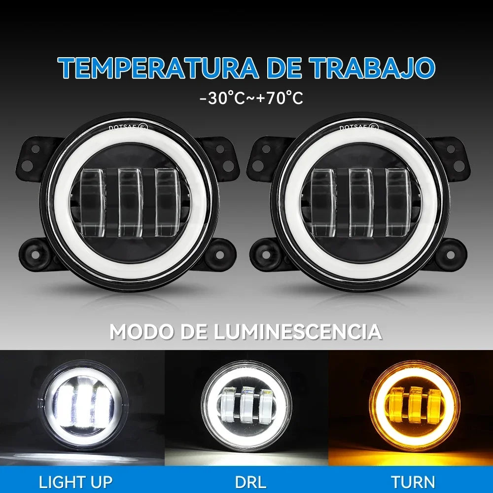 For Lada Niva Wrangler JK Dodge Citroen Ford Honda Suzuki 4 Inch LED Off Road Fog Lamp Driving Auxiliary Light Auto Headlight