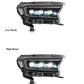 2PCS T6 LED Headlight Assembly E‑Mark Approved For Ford Ranger T6 Wildtrak Raptor Pickup Dynamic Sequential Amber Turn Signal Full LED Headlamps DRL High Low Beam Direct Fit Plug And Play IP67 Waterproof Auto Upgrade Kit 2P