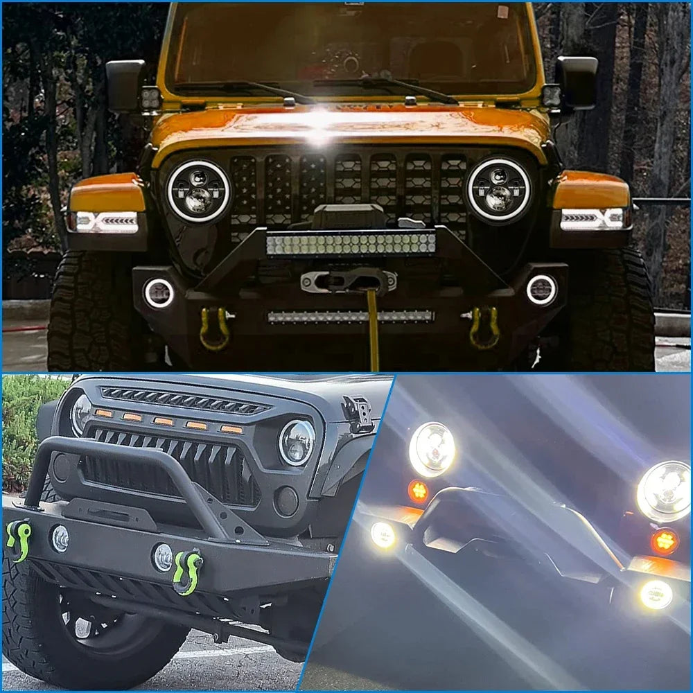 For Lada Niva Wrangler JK Dodge Citroen Ford Honda Suzuki 4 Inch LED Off Road Fog Lamp Driving Auxiliary Light Auto Headlight