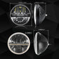 Braveway Pair 7" LED Headlights High/Low Beam for Jeep Wrangler Toyota Landcruiser HZJ75 78 79 Series SUV 12V 24V