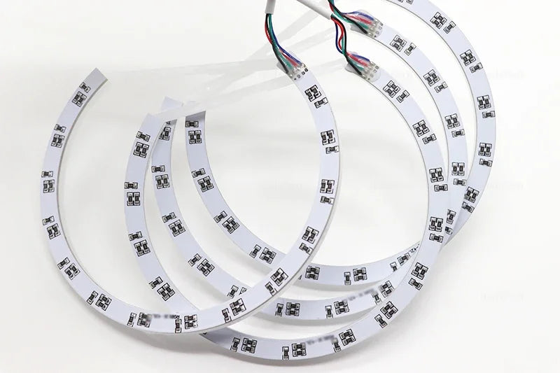 For Fiat PUNTO MK2 1999-2010 16-Color RGB Cotton LED Headlight Angel Eyes Ring Lamp Remote Control Car Daytime Running Light