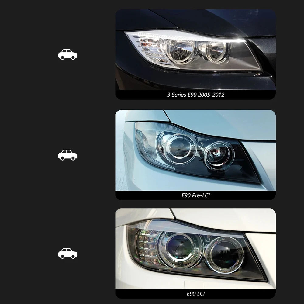 TYPY Car Lights For BMW 3 Serise E91 E90 Headlights 2005-2012 LED Head Lamp 320i 318i 330i DRL Projector Front Light Car Accessories