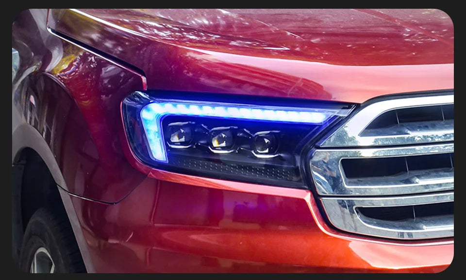 Paire de phares avant pour Ford Ranger 2016-2021 / Projecteurs LED / Droit et Gauche