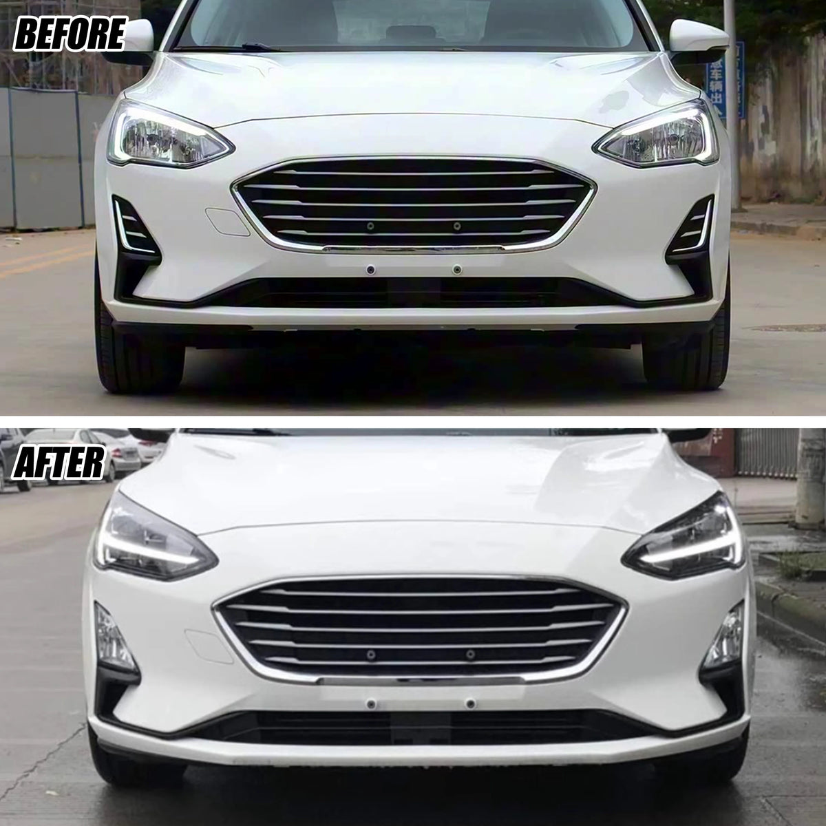 LED Headlights for Ford Focus MK4 IV 2019-2021 ST-Line Titanium Trend Sequential Turn Signal Pair Front Lamps Assembly