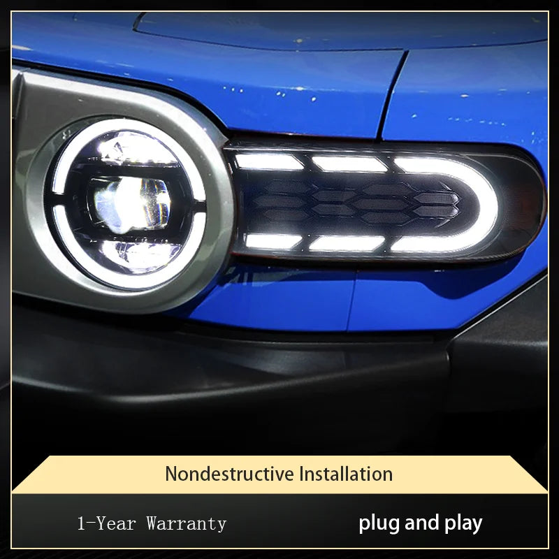 Sequential LED Headlights for Toyota FJ Cruiser 2007-2020 DRL Projector Front Lamps L+R