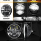 Braveway Pair 7" LED Headlights High/Low Beam for Jeep Wrangler Toyota Landcruiser HZJ75 78 79 Series SUV 12V 24V