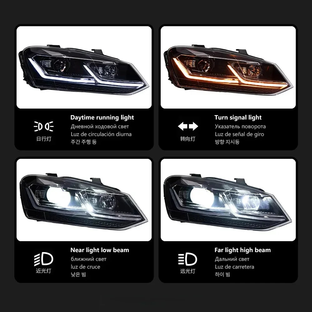 TYPY Auto Parts For VW POLO Headlights 2011-2018 GTI latest Styling LED Daytime Lights Dual Projector Car Accesorios Modified