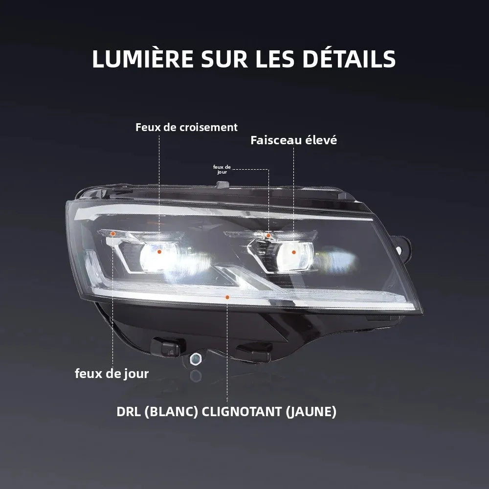 2Pcs LED Headlight Assembly For Volkswagen Caravelle T6.1 2019‑Up DRL Sequential Turn Signal Plug‑Play Front Lamp Auto Accessories