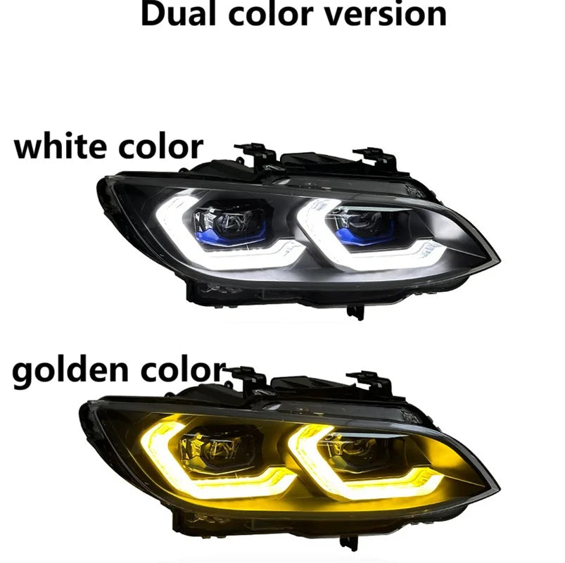 Laser Headlights for BMW 3 Series M3 E92 E93 2006-2010 New Upgrade Head Lights 335I Yellow+White DRL