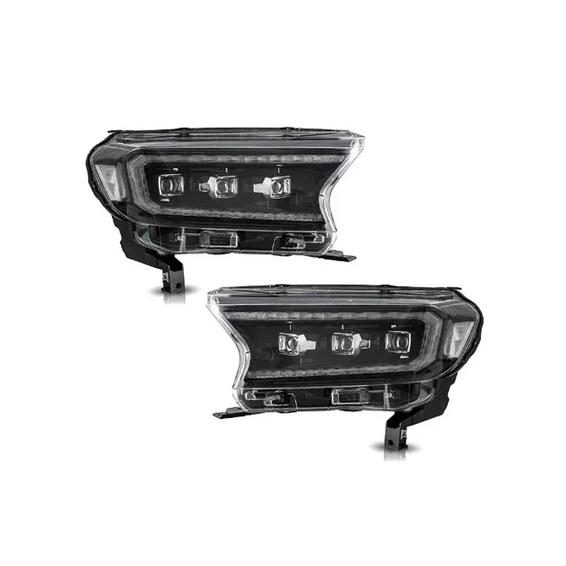 2PCS T6 LED Headlight Assembly E‑Mark Approved For Ford Ranger T6 Wildtrak Raptor Pickup Dynamic Sequential Amber Turn Signal Full LED Headlamps DRL High Low Beam Direct Fit Plug And Play IP67 Waterproof Auto Upgrade Kit 2P