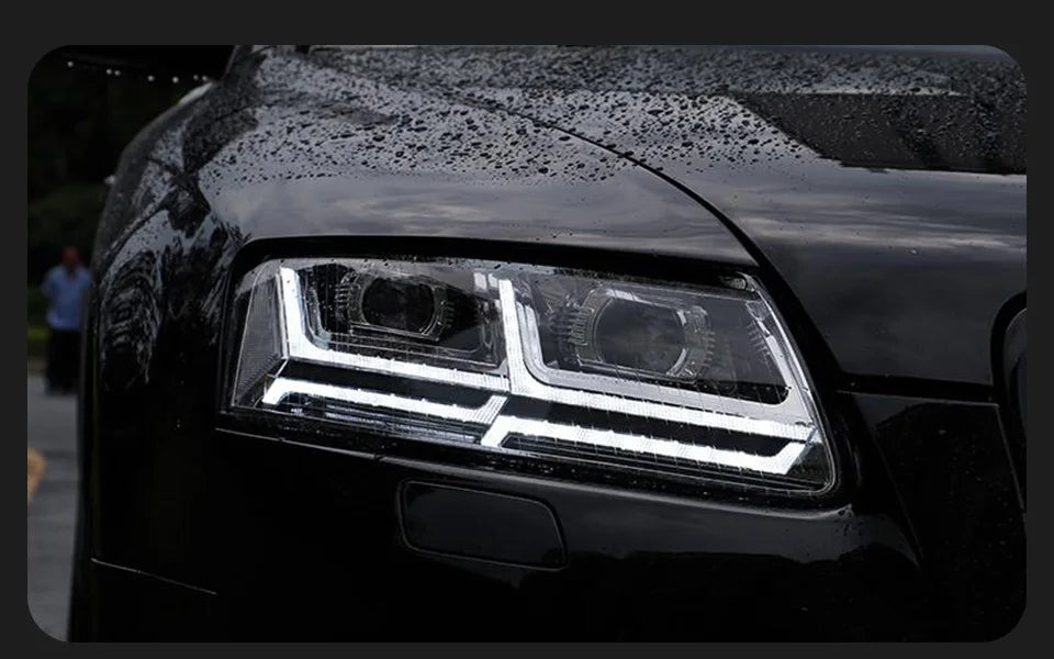 AKD Styling LED Car light for Audi A6 Headlights 2004-2011 A6 C6 LED projection lens Dynamic Signal DRL Bi Xenon Auto Accessories