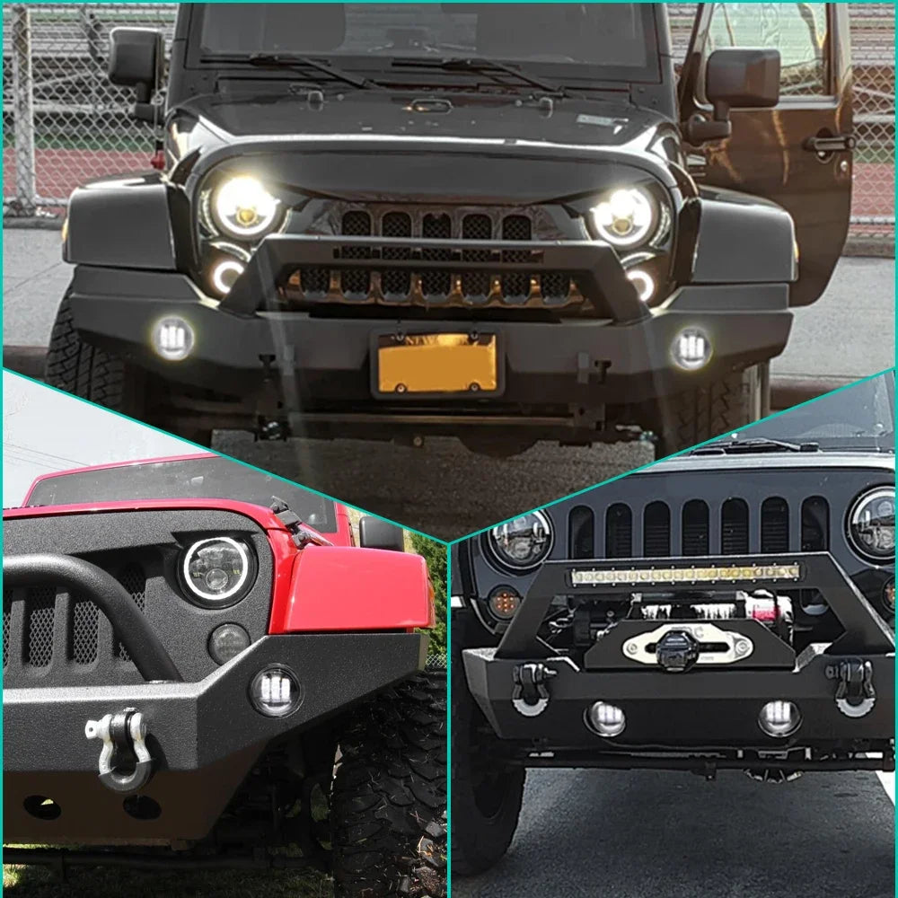 For Lada Niva Wrangler JK Dodge Citroen Ford Honda Suzuki 4 Inch LED Off Road Fog Lamp Driving Auxiliary Light Auto Headlight