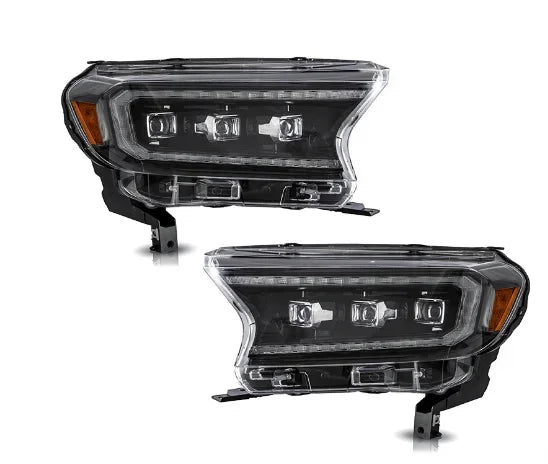2PCS T6 LED Headlight Assembly E‑Mark Approved For Ford Ranger T6 Wildtrak Raptor Pickup Dynamic Sequential Amber Turn Signal Full LED Headlamps DRL High Low Beam Direct Fit Plug And Play IP67 Waterproof Auto Upgrade Kit 2P
