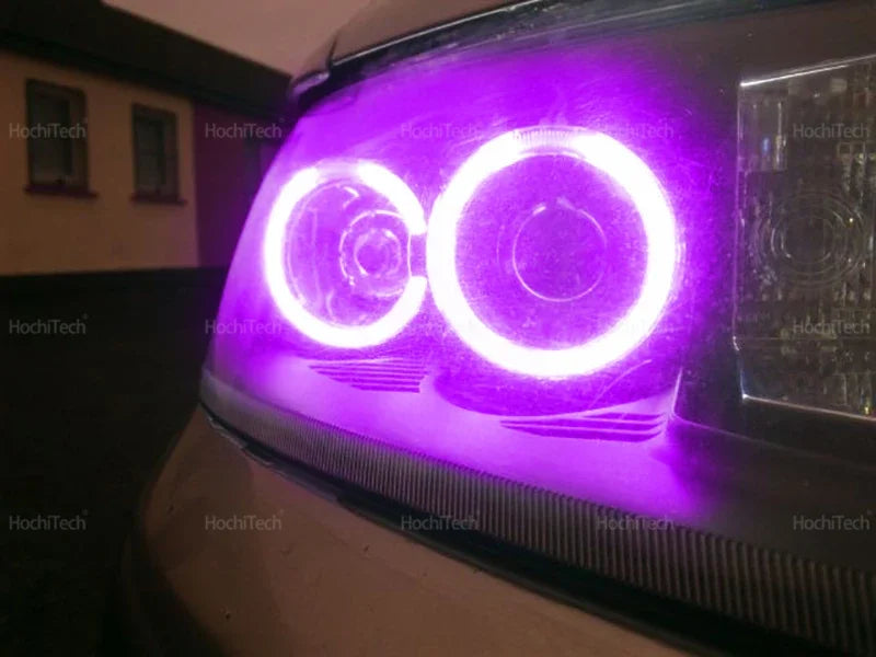 For Fiat PUNTO MK2 1999-2010 16-Color RGB Cotton LED Headlight Angel Eyes Ring Lamp Remote Control Car Daytime Running Light