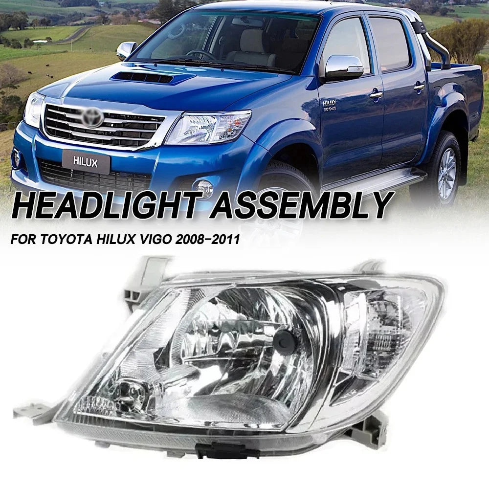 Halogen Headlights, One Pair Left & Right, Pickup Truck Front Lamps, Headlight Assembly Fits Toyota Hilux VIGO SR5 2008-2011, Au
