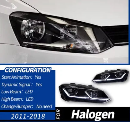 TYPY Auto Parts For VW POLO Headlights 2011-2018 GTI latest Styling LED Daytime Lights Dual Projector Car Accesorios Modified