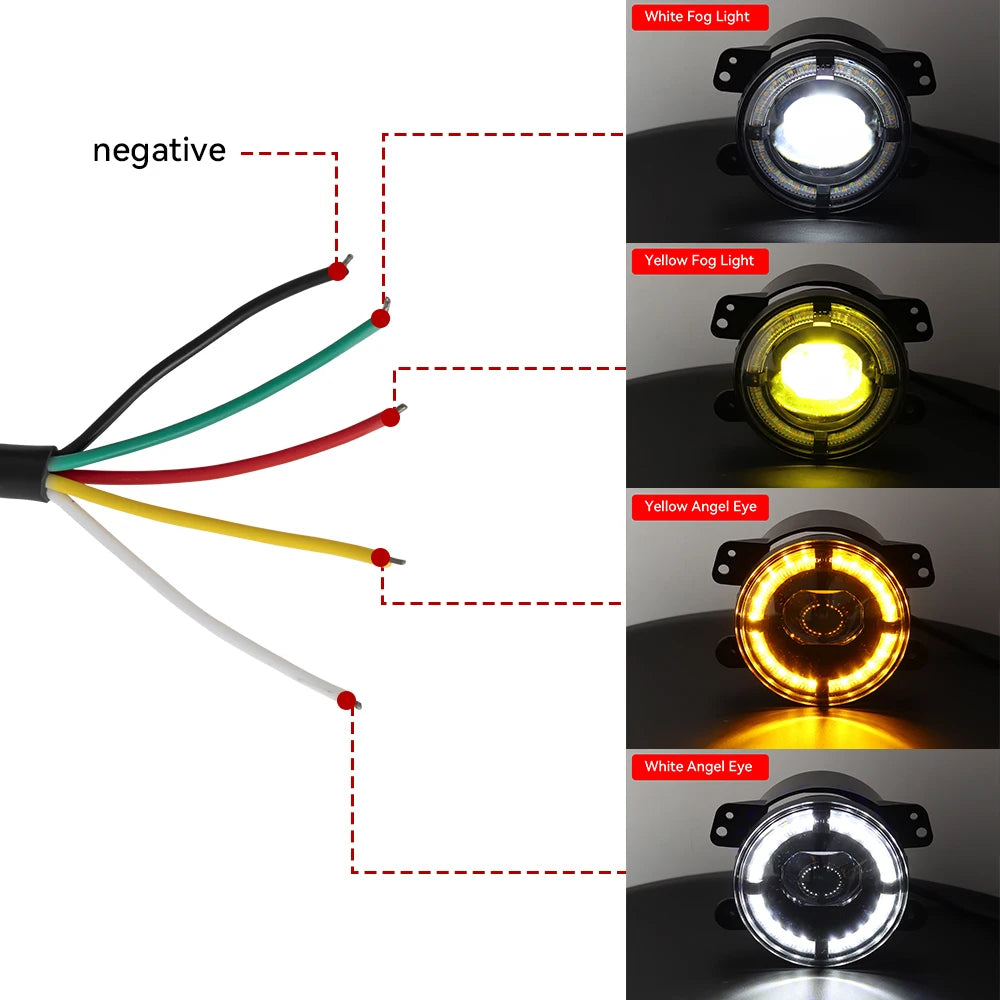 For Lada Niva Wrangler JK Dodge Citroen Ford Honda Suzuki 4 Inch LED Off Road Fog Lamp Driving Auxiliary Light Auto Headlight