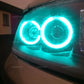 For Fiat PUNTO MK2 1999-2010 16-Color RGB Cotton LED Headlight Angel Eyes Ring Lamp Remote Control Car Daytime Running Light