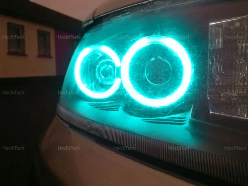 For Fiat PUNTO MK2 1999-2010 16-Color RGB Cotton LED Headlight Angel Eyes Ring Lamp Remote Control Car Daytime Running Light