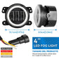 For Lada Niva Wrangler JK Dodge Citroen Ford Honda Suzuki 4 Inch LED Off Road Fog Lamp Driving Auxiliary Light Auto Headlight
