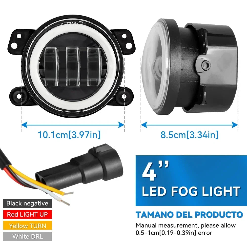 For Lada Niva Wrangler JK Dodge Citroen Ford Honda Suzuki 4 Inch LED Off Road Fog Lamp Driving Auxiliary Light Auto Headlight