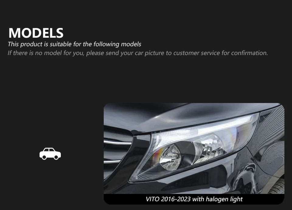 AKD Styling LED Head Lamp for Benz Vito Headlights 2016-2024 W447 V250 LED Projector Lens DRL  Dynamic front Auto Accessories