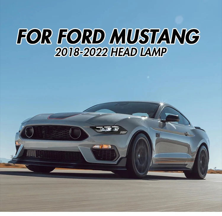 Led Headlight For 2018-2023 Ford Mustang S650 Projector Front Lamp Assembly with Triple Beam Len Seamless replacement Universal
