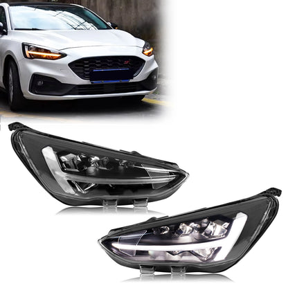 LED Headlights for Ford Focus MK4 IV 2019-2021 ST-Line Titanium Trend Sequential Turn Signal Pair Front Lamps Assembly